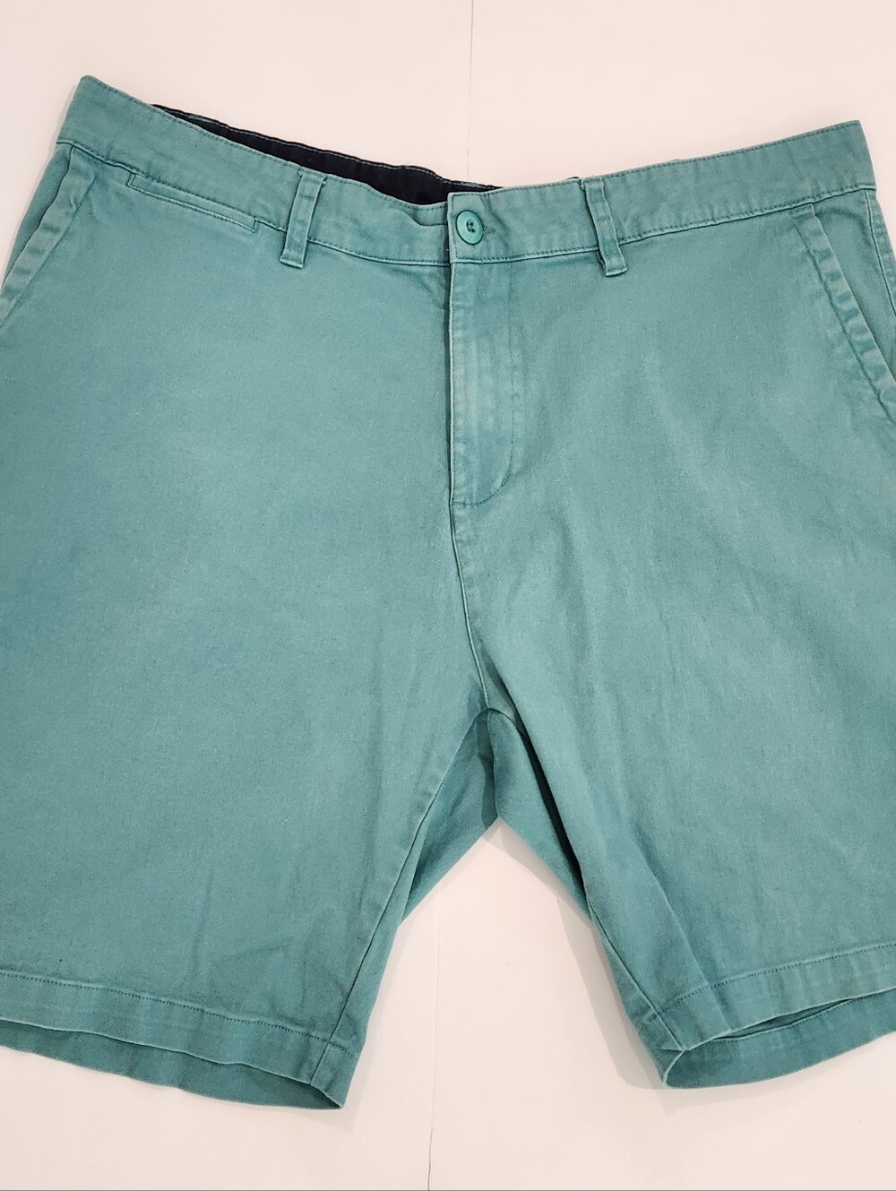 Rugby University Stretch Men's Teal Flat-Front Chino Shorts